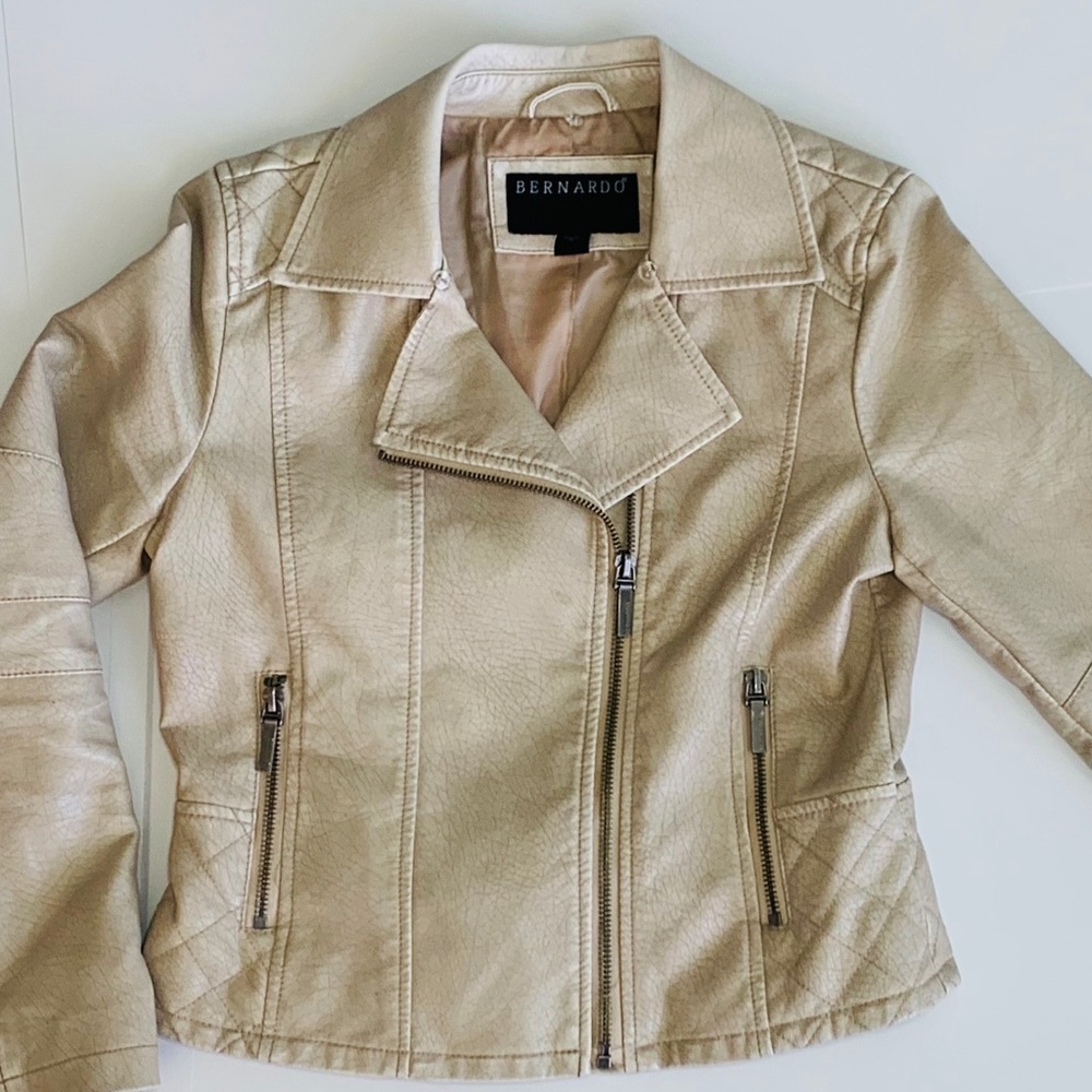 Bernardo Leather Cream Jacket